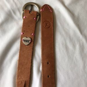 PINK tan braided belt